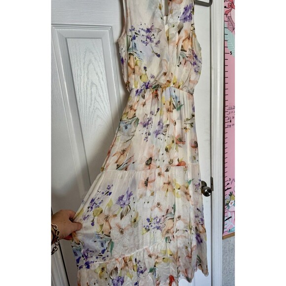 NWOT Lara G.women’s Silk Blend Medium Maxi Long Floral Dress  Made In Italy - Picture 7 of 11